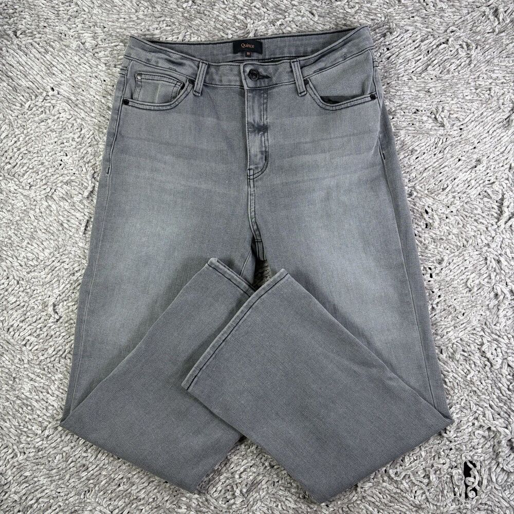 Quince Bella Stretch Kick Flare Jeans Size 30/26 Greyed Out Preppy Designer